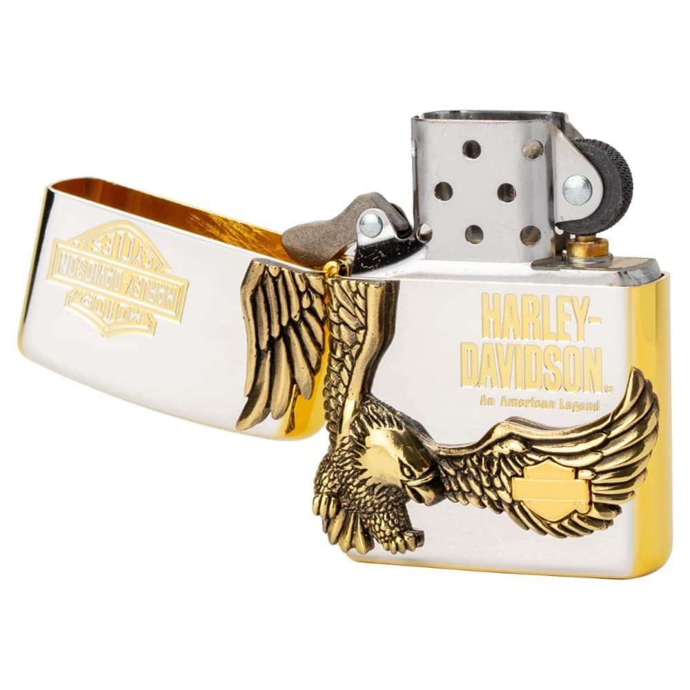 فندک زیپو کاستوم ادیشن سفید طلایی کد Zippo Harley Davidson HDP-17 — تصویر ۳