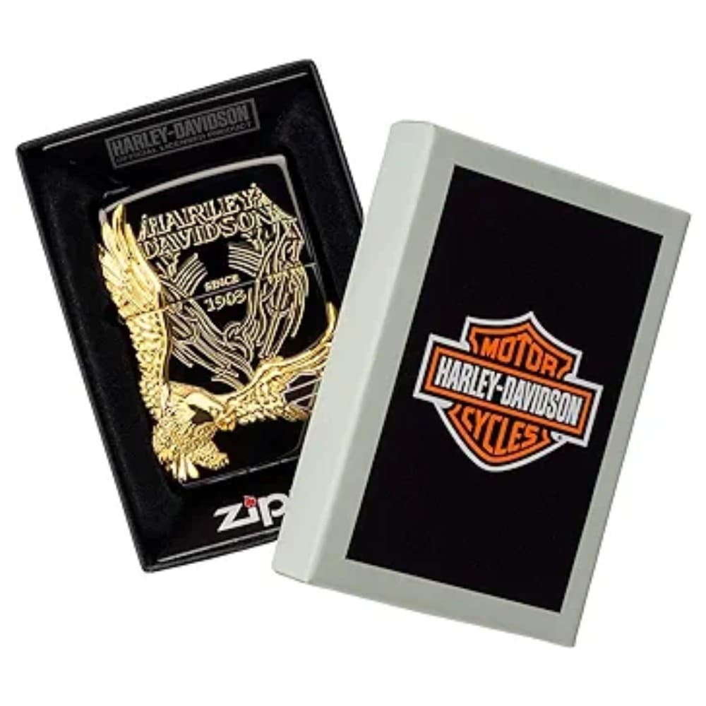 فندک زیپو کاستوم ادیشن مشکی طلایی کد Zippo Harley Davidson Hdp-15 — تصویر ۴