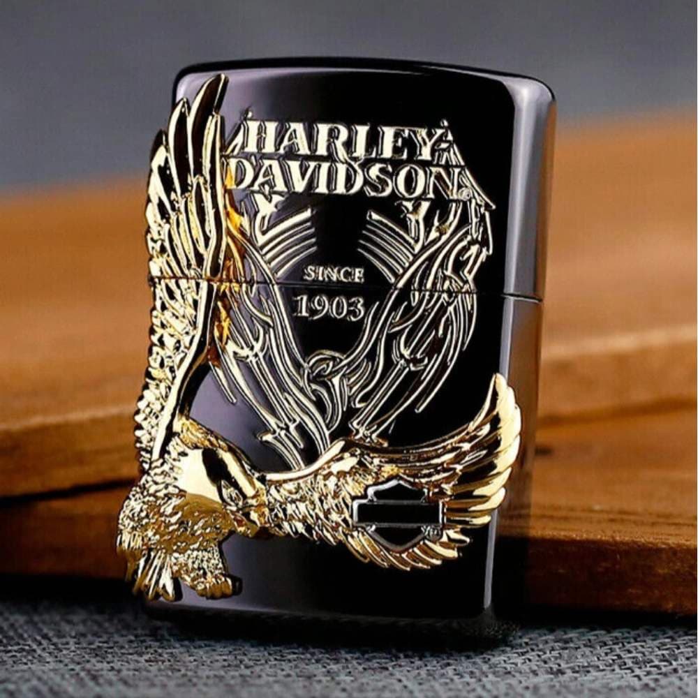 فندک زیپو کاستوم ادیشن مشکی طلایی کد Zippo Harley Davidson Hdp-15 — تصویر ۵