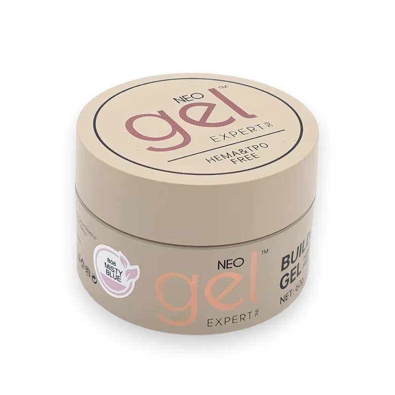 بیلدر ژل کاشت ناخن نئو ژل NEO GEL | رنگ میستی بلو Misty Blue کد B08 | بدون حساسیت (HEMA TPO Free) | 60 گرم