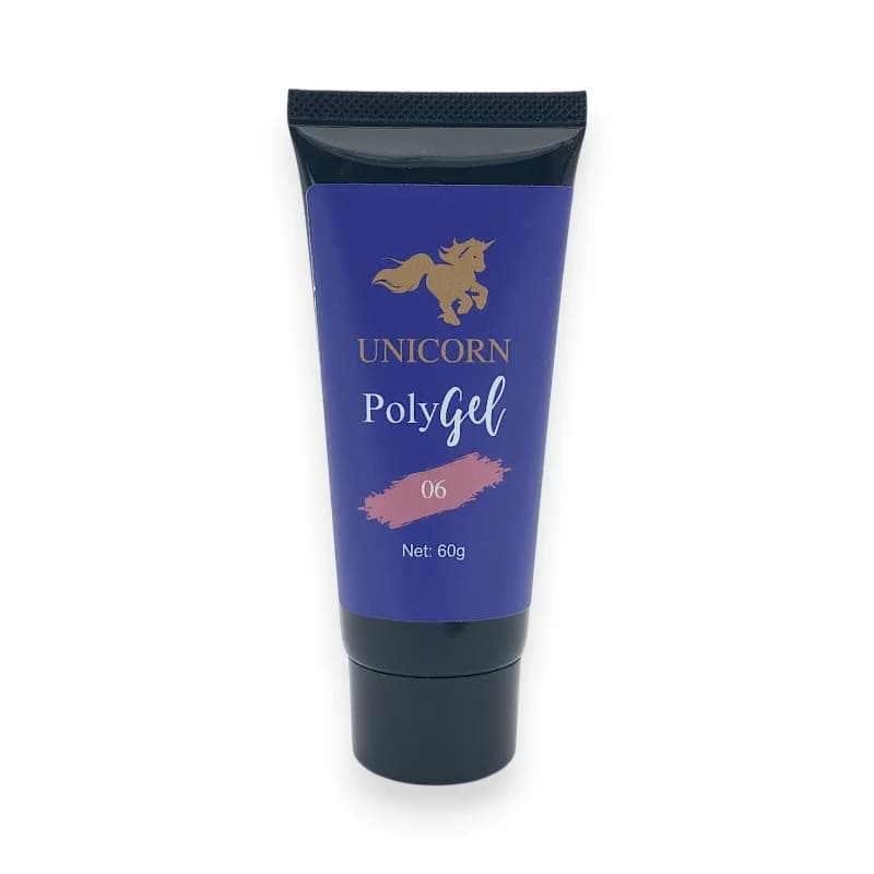 پلی ژل کاشت ناخن یونیکورن Unicorn | رنگ صورتی تیره Cover Pink شماره 06 | 60 گرم