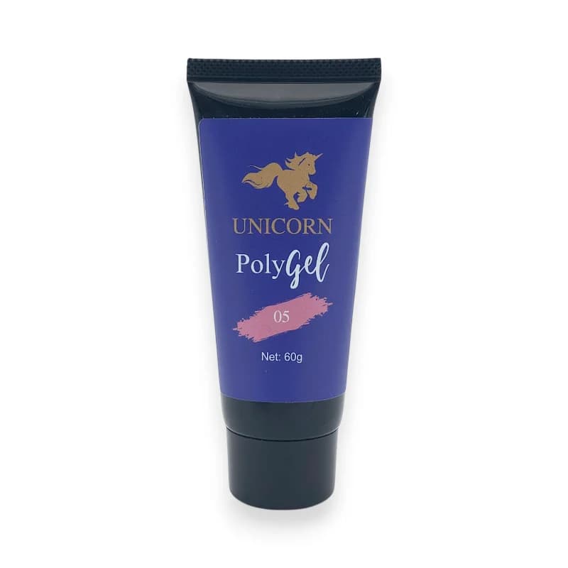 پلی ژل کاشت ناخن یونیکورن Unicorn | رنگ صورتی طبیعی Natural Pink شماره 05 | 60 گرم