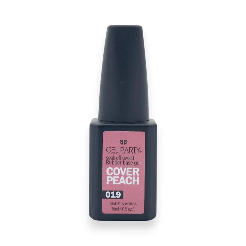 رابر بیس کاشت ناخن ژل پارتی Gel Party | رنگ کاور پیچ Cover Peach (هلویی) کد 019 | حجم 15میل