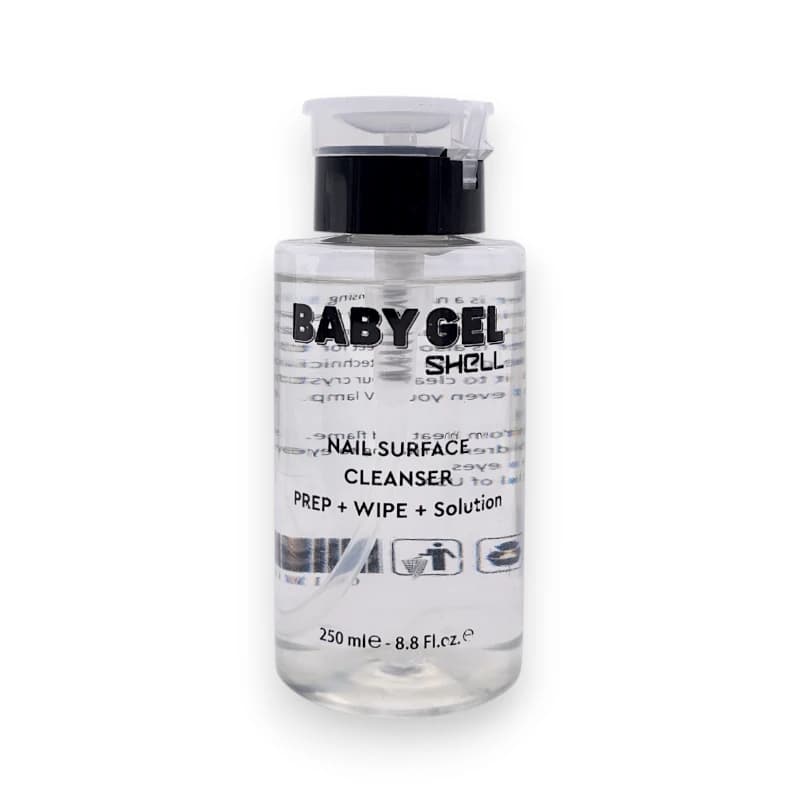 کلینزر پمپی کاشت ناخن بیبی ژل BABY GEL | محلول پاک کننده سطح ناخن حجم ۲۵۰ میل