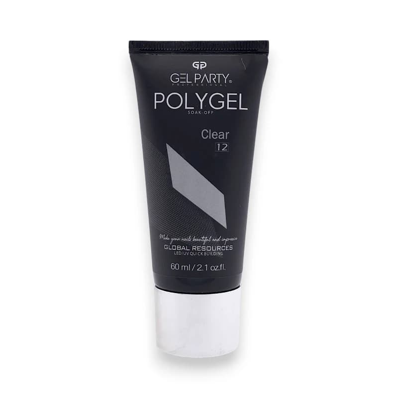پلی ژل کاشت ناخن ژل پارتی Gel Party | رنگ کلیر Clear شماره 12 | 60 میل