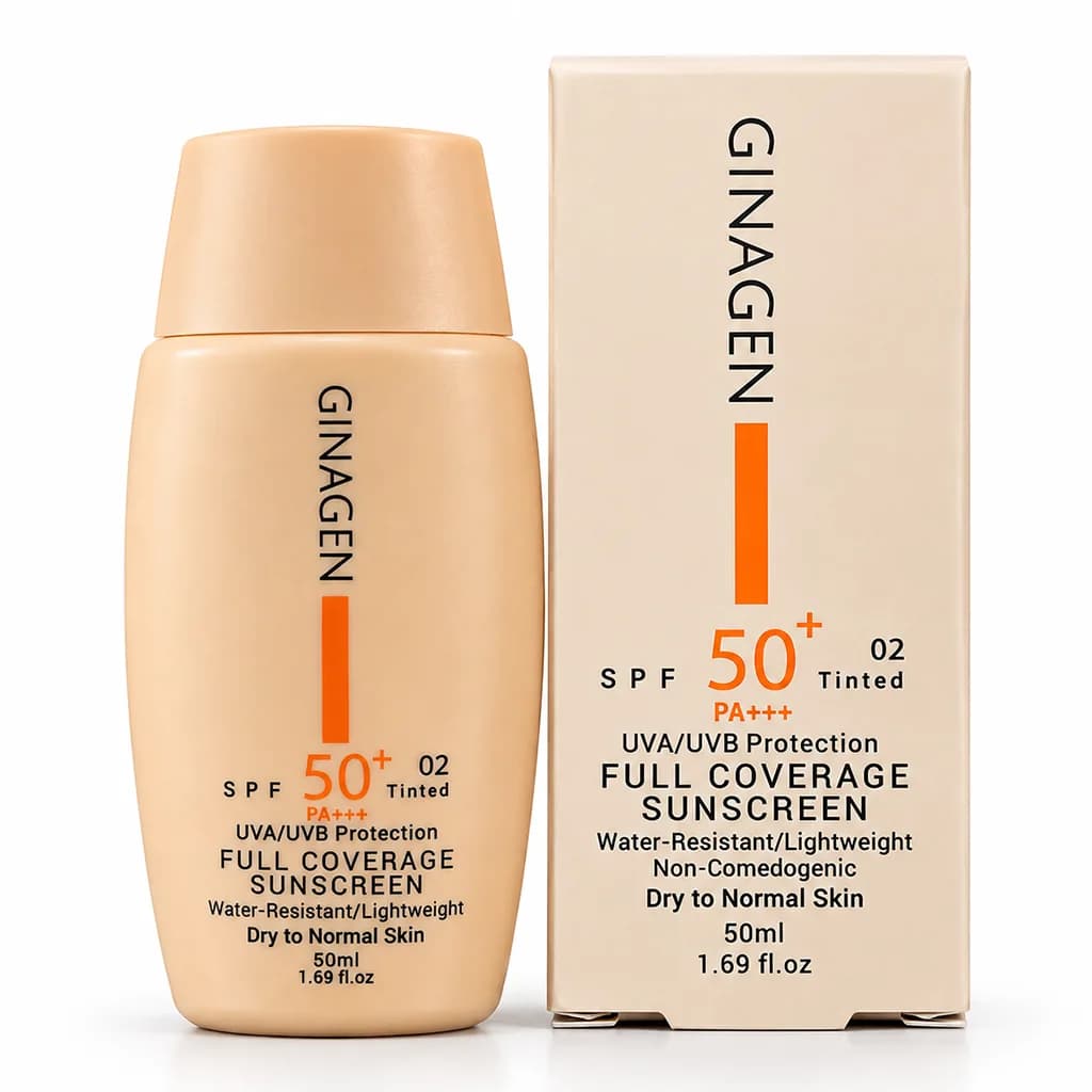 کرم ضد آفتاب ژیناژن رنگی پوست پوست خشک و نرمال SPF50 شماره 02 50 میلی لیتر — تصویر ۳