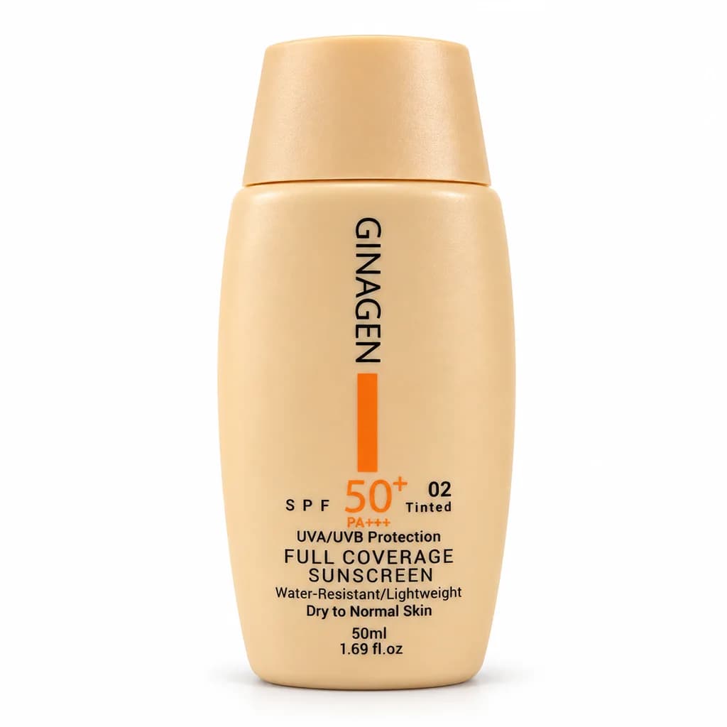 کرم ضد آفتاب ژیناژن رنگی پوست پوست خشک و نرمال SPF50 شماره 02 50 میلی لیتر