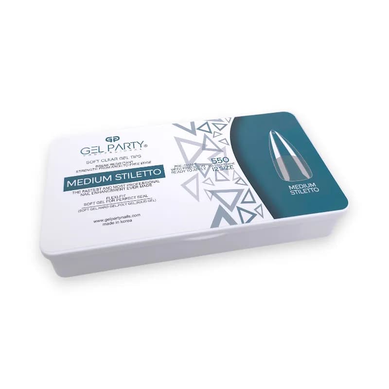 ژل تیپس کاشت ناخن ژل پارتی Gel Party | فرم مدیوم استیلیتو Medium Stiletto | بسته 550 عددی — تصویر ۲