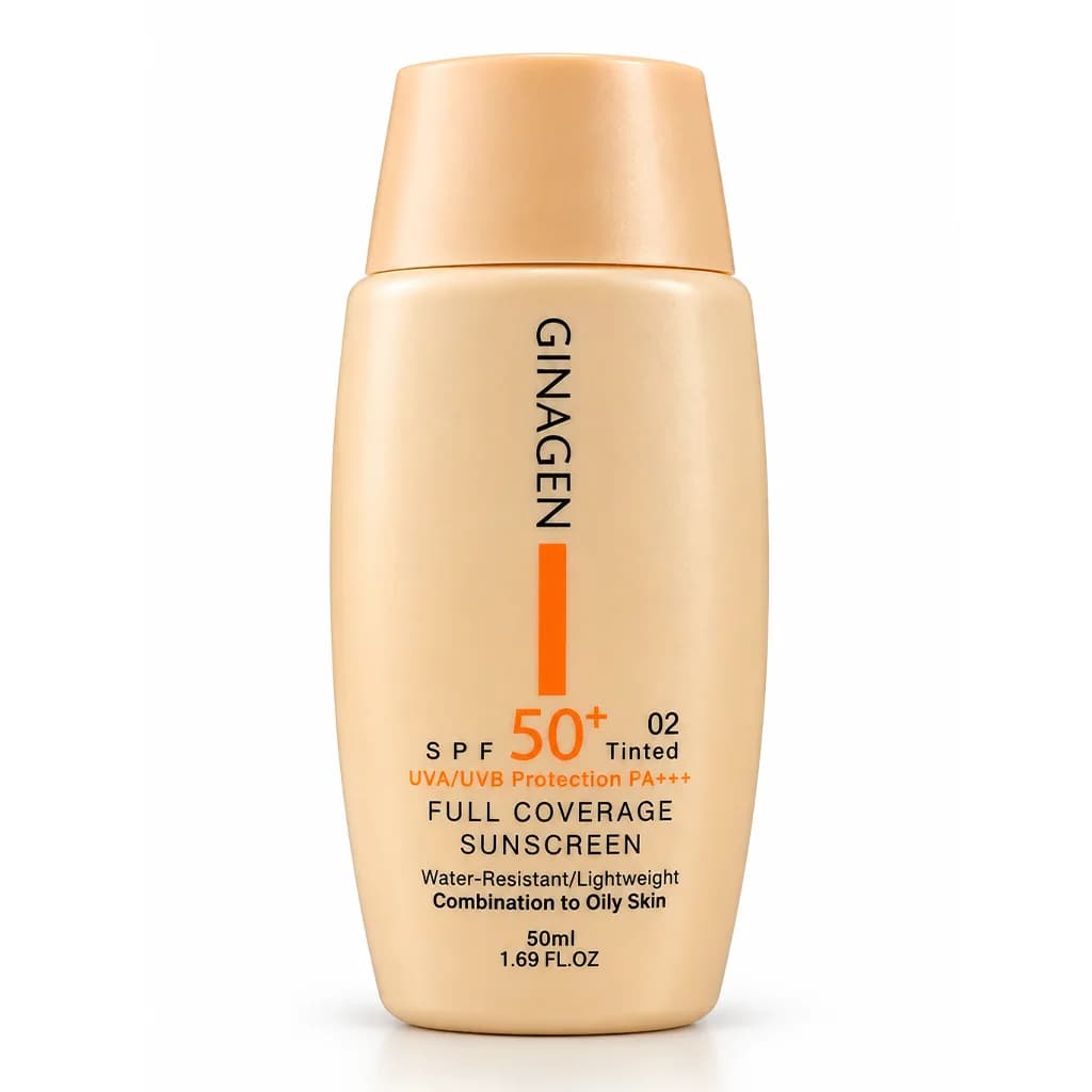 کرم ضد آفتاب ژیناژن رنگی مناسب پوست چرب SPF50 شماره 02 50 میلی لیتر