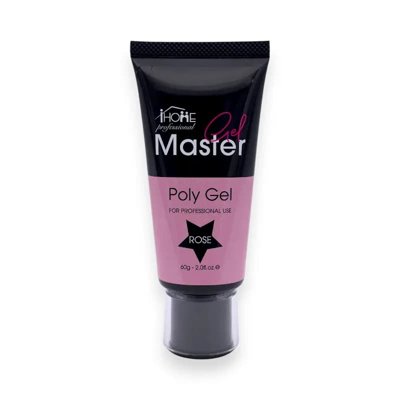 پلی ژل کاشت ناخن مستر ژل Master Gel | رنگ Rose رز (صورتی) | حجم 60گرم