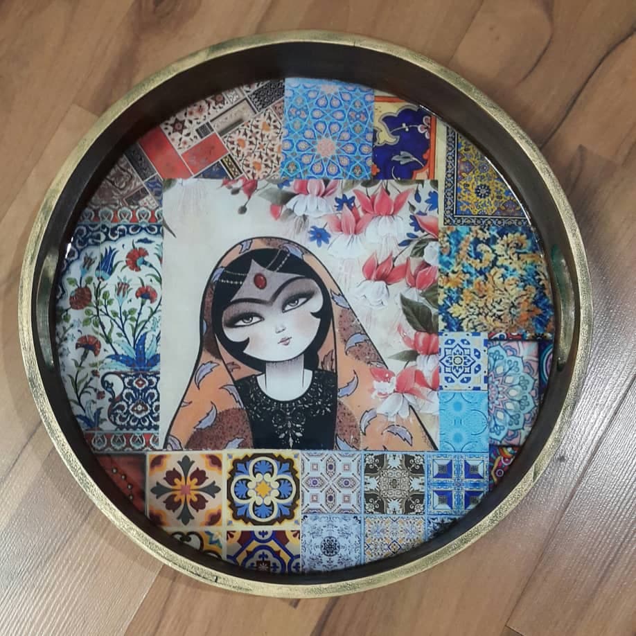 سینی گرد با رویه شفاف رزین کد 10682 (کپی)