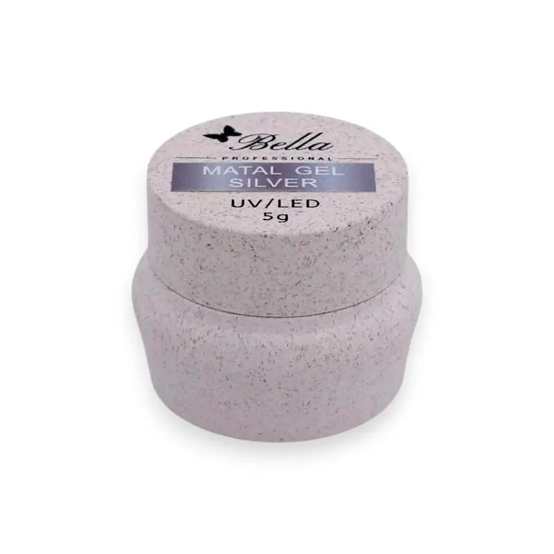 متال ژل طراحی و کاشت ناخن بلا Bella | رنگ نقره ای Silver | وزن 5 گرم — تصویر ۲