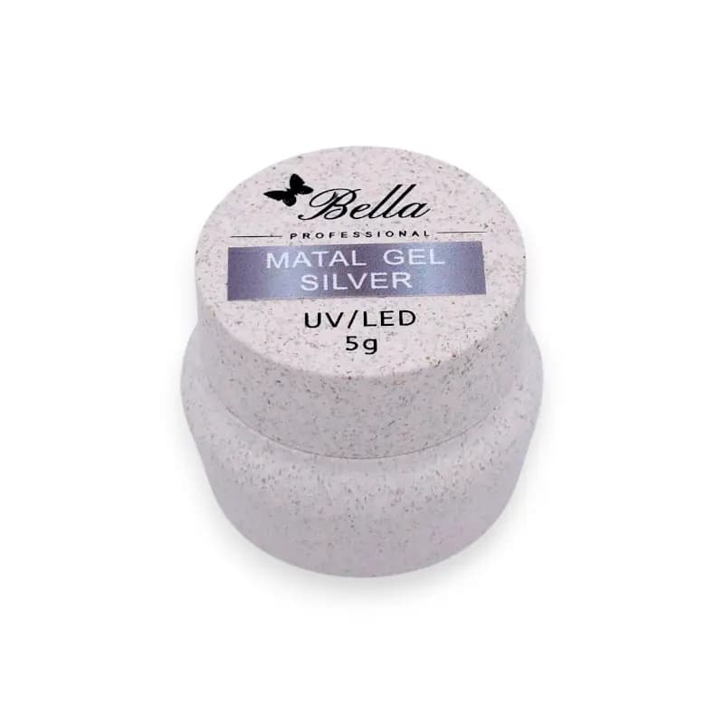 متال ژل طراحی و کاشت ناخن بلا Bella | رنگ نقره ای Silver | وزن 5 گرم