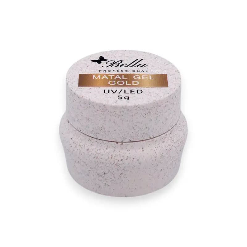 متال ژل طراحی و کاشت ناخن بلا Bella | رنگ طلایی Gold | وزن 5 گرم — تصویر ۲