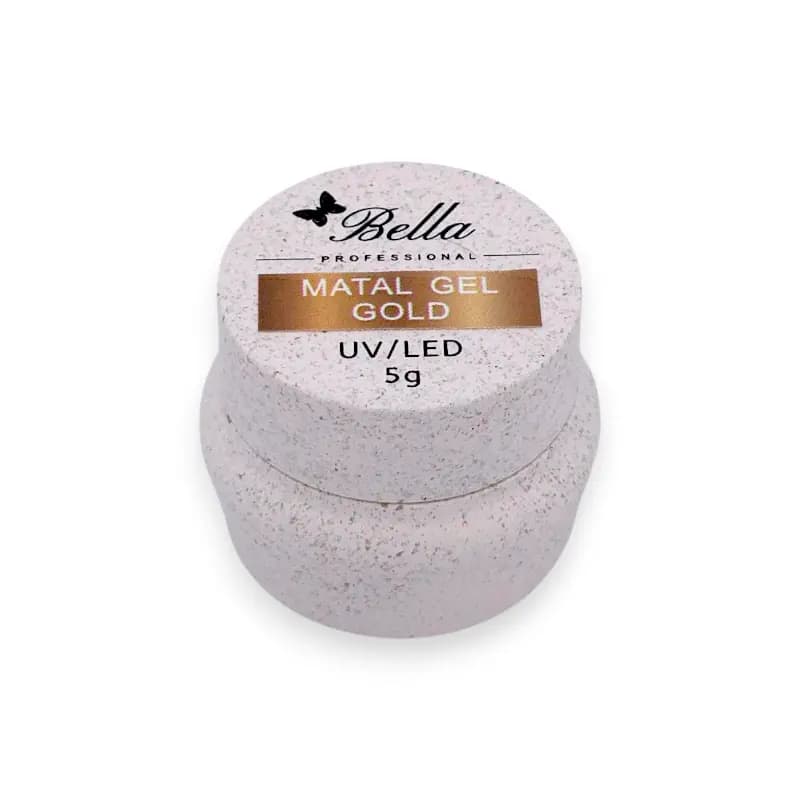 متال ژل طراحی و کاشت ناخن بلا Bella | رنگ طلایی Gold | وزن 5 گرم