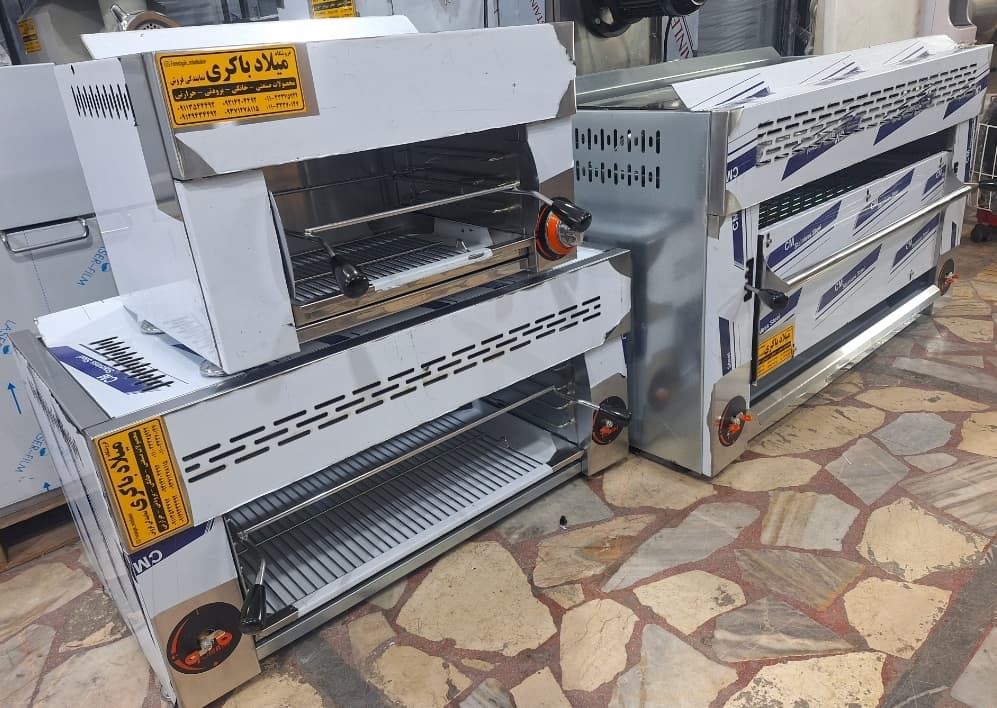 کباب پز تابشی رومیزی بدنه استیل سایز ۹۰ — تصویر ۴