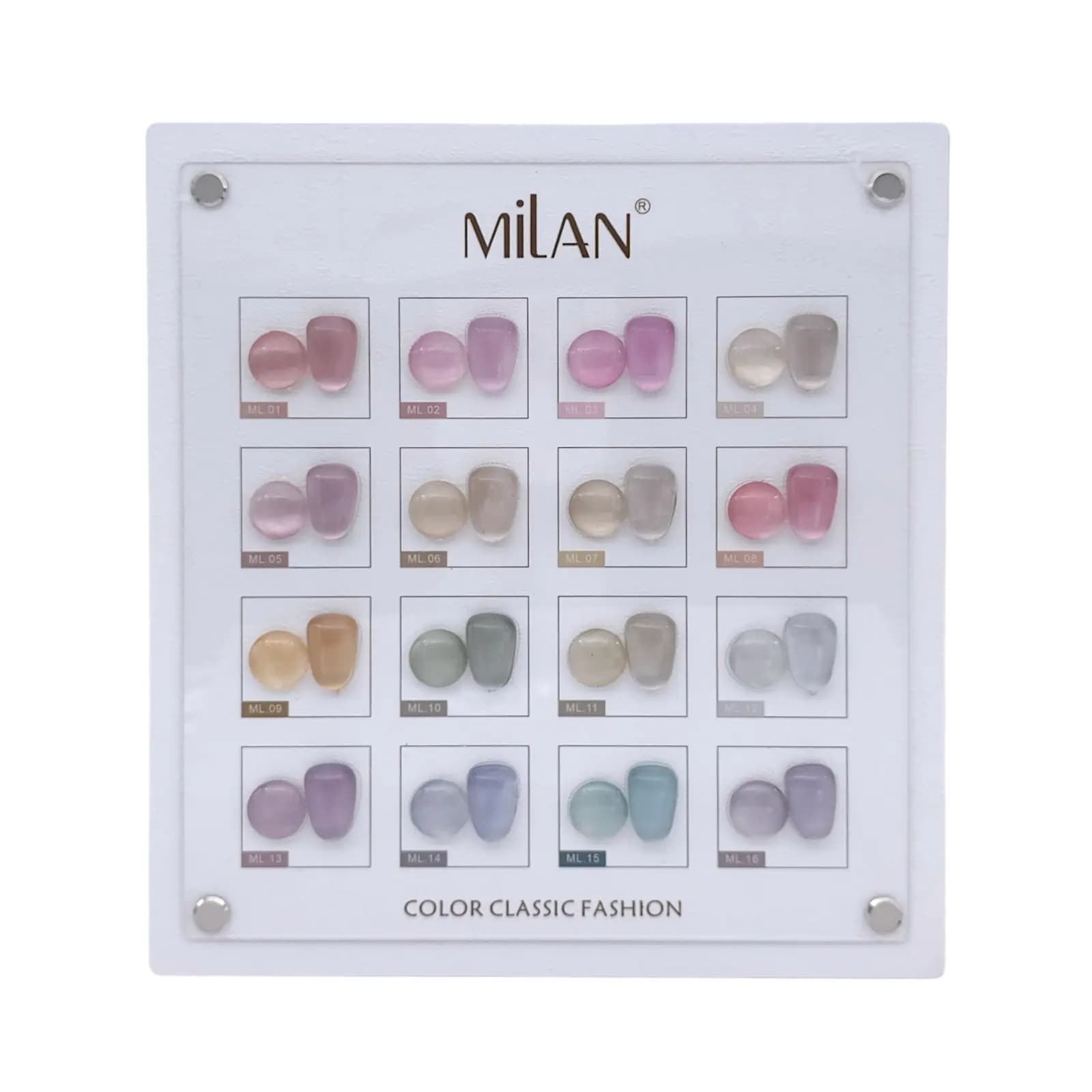 پک 16 عددی لاک ژل آیس میلان MiLAN | سری Color Classic Fashion | حجم 15 میل