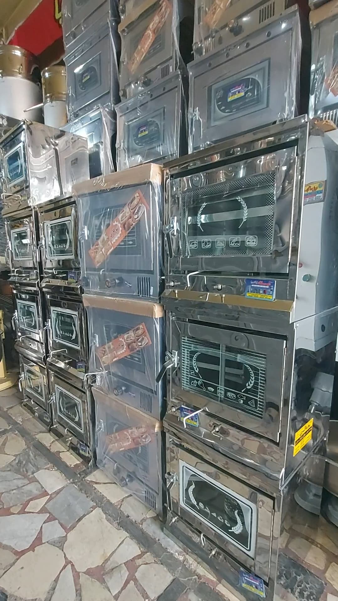 تنور گازی خانگی استیل ۲سینی سایز بزرگ ورق ضخیم ۵۵*۵۵