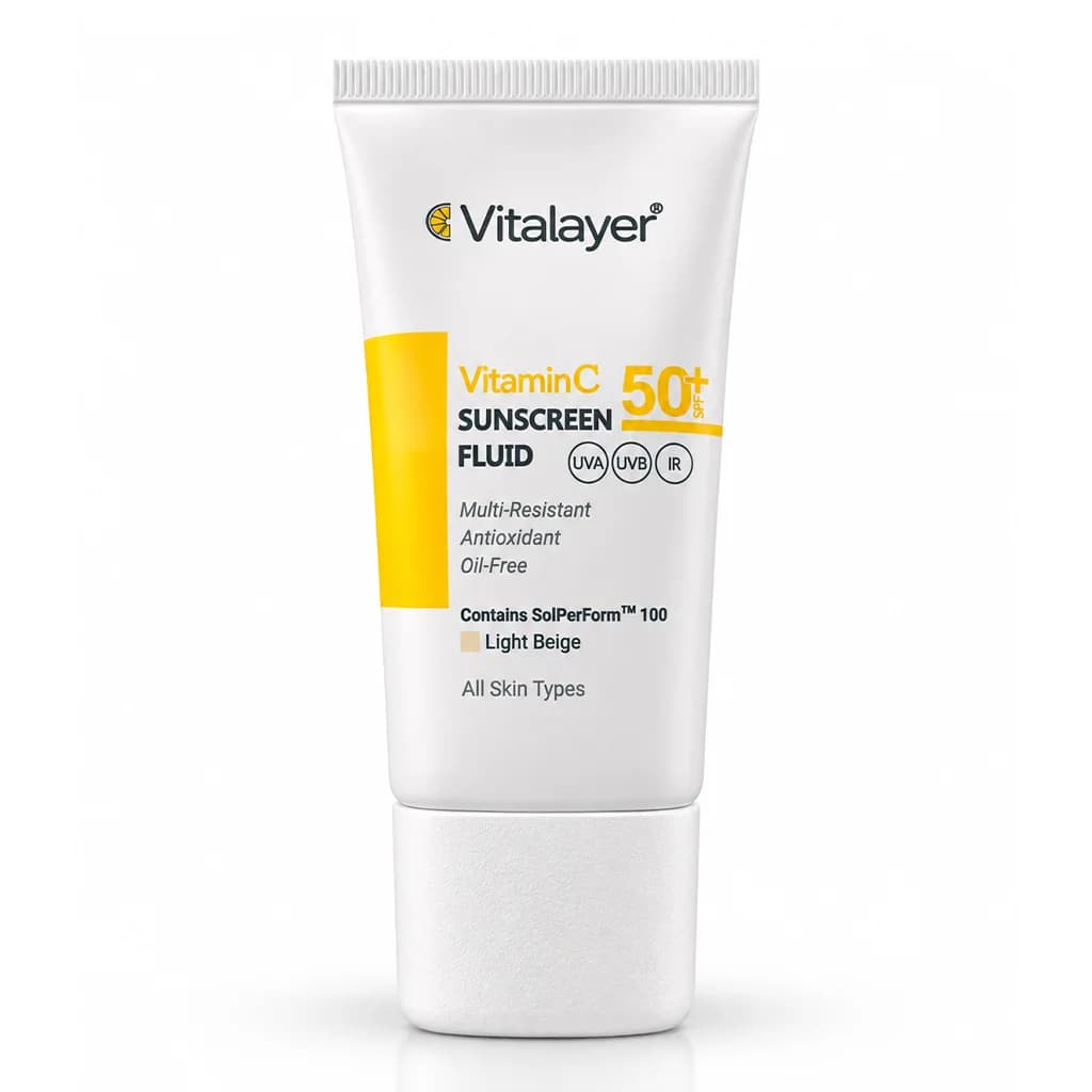 فلوئید ضد آفتاب ویتالیر spf50 بژ روشن حاوی ویتامین سی 50 میلی لیتر — تصویر ۲