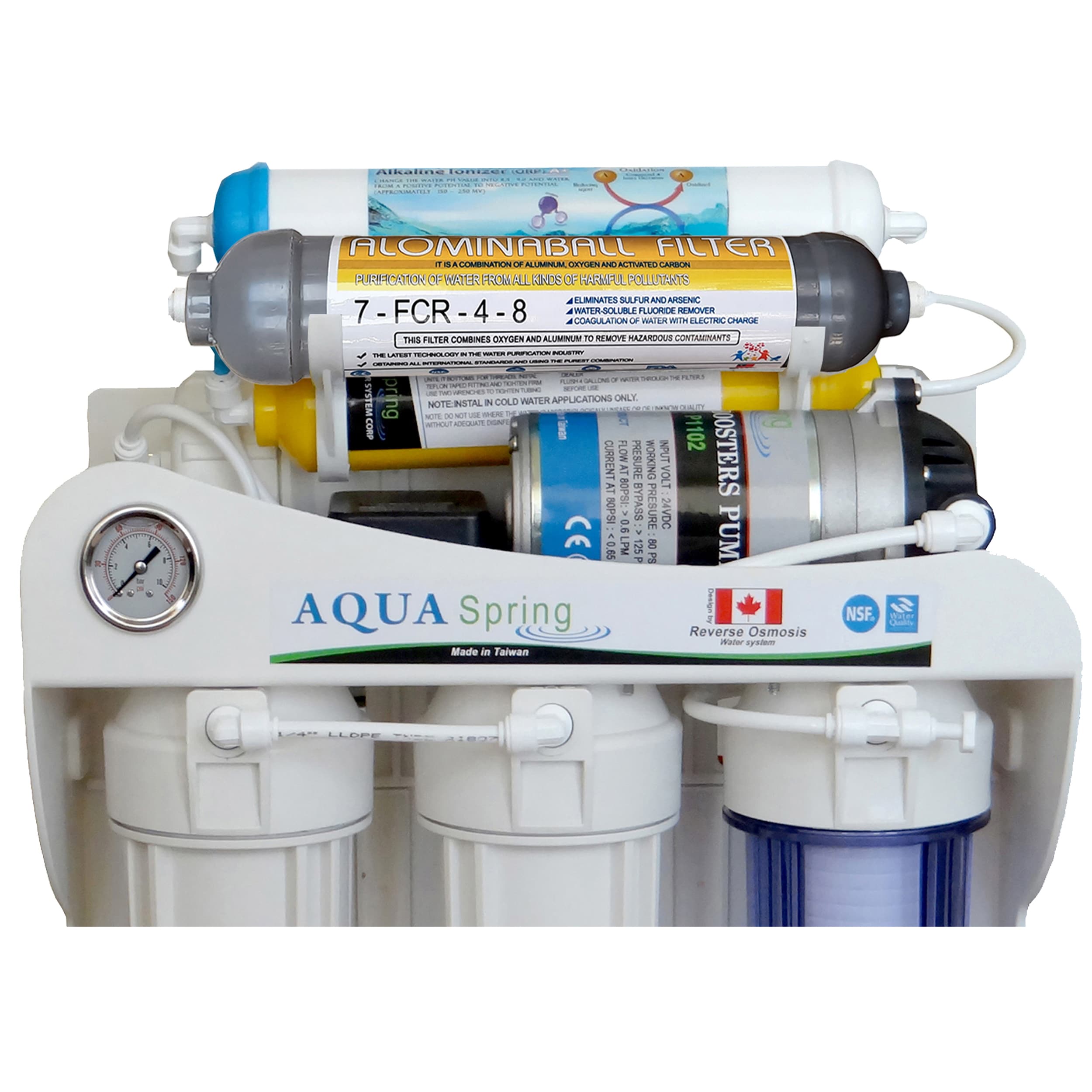 دستگاه تصفیه آب آکوا اسپرینگ مدل RO F5500 به همراه فیلتر تصفیه آب مجموعه 4 عددی — تصویر ۳