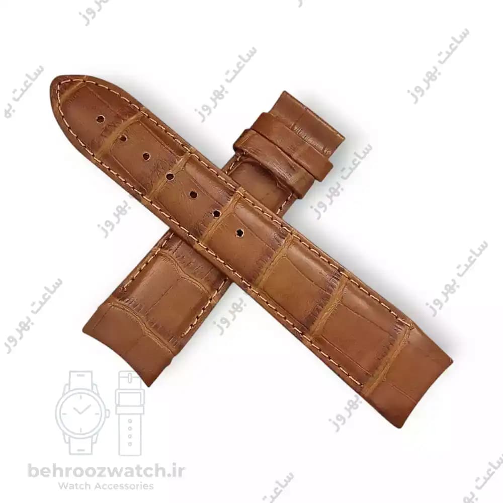 بند ساعت فیکس نیک چرم طبیعی کروکودیلی قهوه‌ای متوسط سایز 23 — تصویر ۴