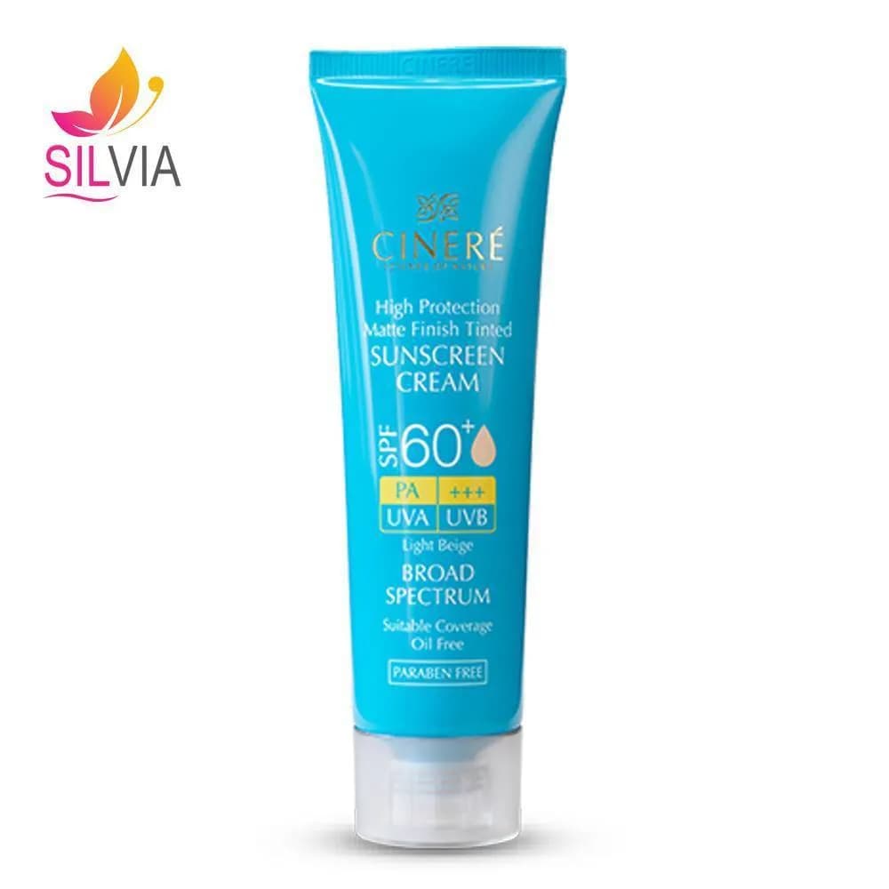 کرم ضد آفتاب مات رنگی پوست چرب بژ روشن +SPF60 سینره 50 میل — تصویر ۶