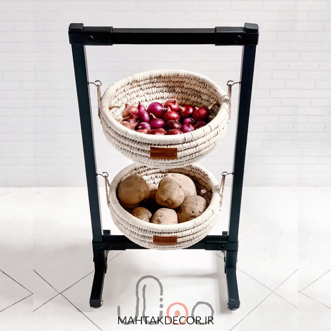 سبد سیب زمینی و پیاز پایه مشکی