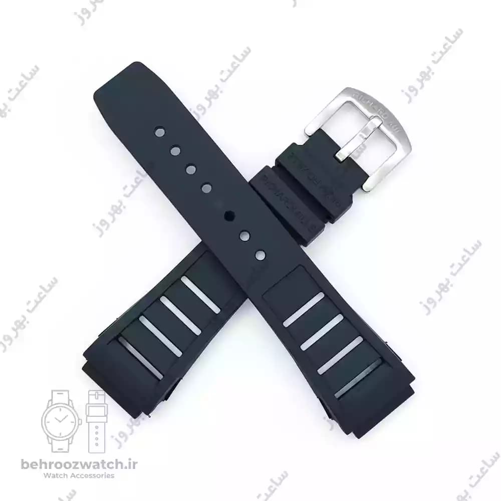 بند ساعت رابر ریچارد میل مشکی با قفل استیل — تصویر ۲