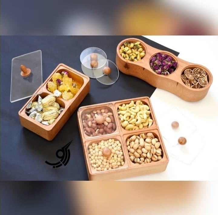 اردو خوری مربع چهار خانه چوبی کد 102273 — تصویر ۵