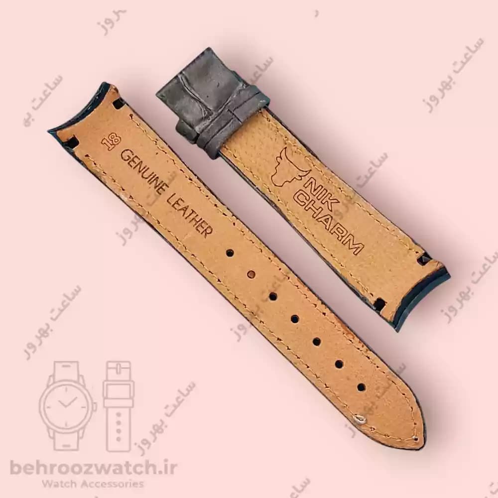 بند ساعت فیکس نیک چرم طبیعی کروکودیلی توسی 18 — تصویر ۴