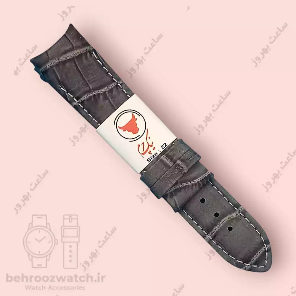 بند ساعت فیکس نیک چرم طبیعی کروکودیلی توسی 22 — تصویر ۲