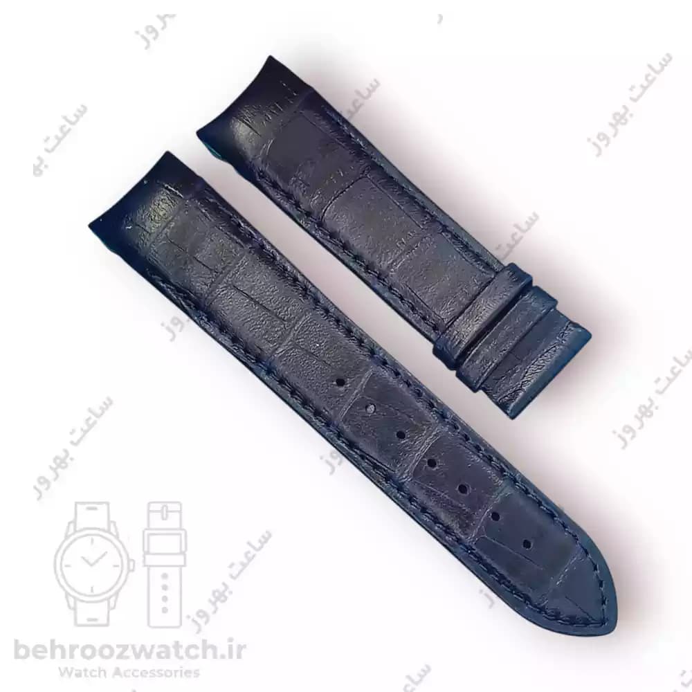 بند ساعت فیکس نیک چرم طبیعی کروکودیلی سرمه ای 22