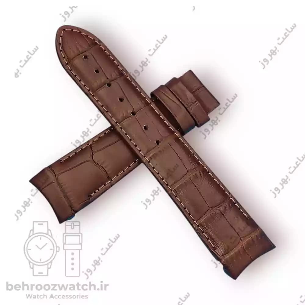 بند ساعت فیکس نیک چرم طبیعی کروکودیلی کاکائویی 22 — تصویر ۳