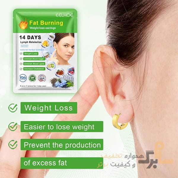 گوشواره کاهش اشتها وزن مدل Fat Burning ایلهو EELHOE — تصویر ۲