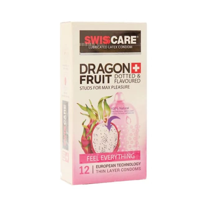 کاندوم سوئیس کر مدل Dragon Fruit دراگون فروت بسته 12 عددی