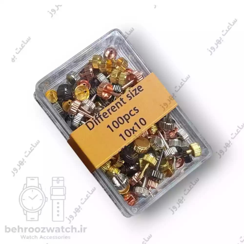 پک سرکوک حرفه‌ای ساعت مچی (سردسته) 100 عددی – تنوع کامل 4 رنگ و 10 سایز — تصویر ۳