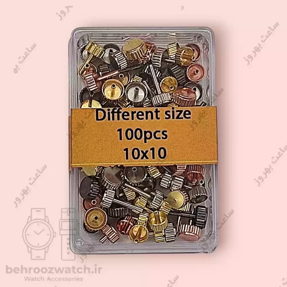 پک سرکوک حرفه‌ای ساعت مچی (سردسته) 100 عددی – تنوع کامل 4 رنگ و 10 سایز — تصویر ۲