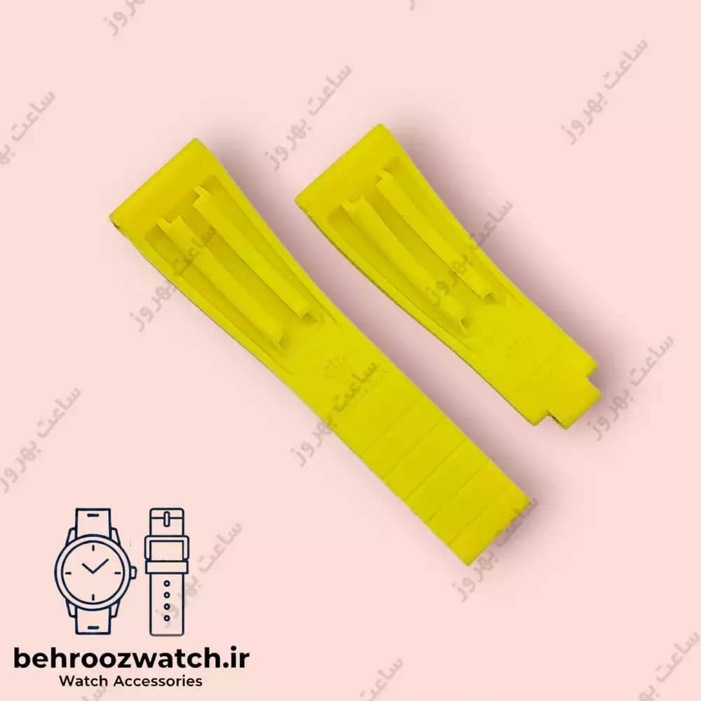 بند ساعت مچی رولکس ساب مارینر رابر زرد Rolex Daytona Submariner Soft Rubber Strap — تصویر ۲