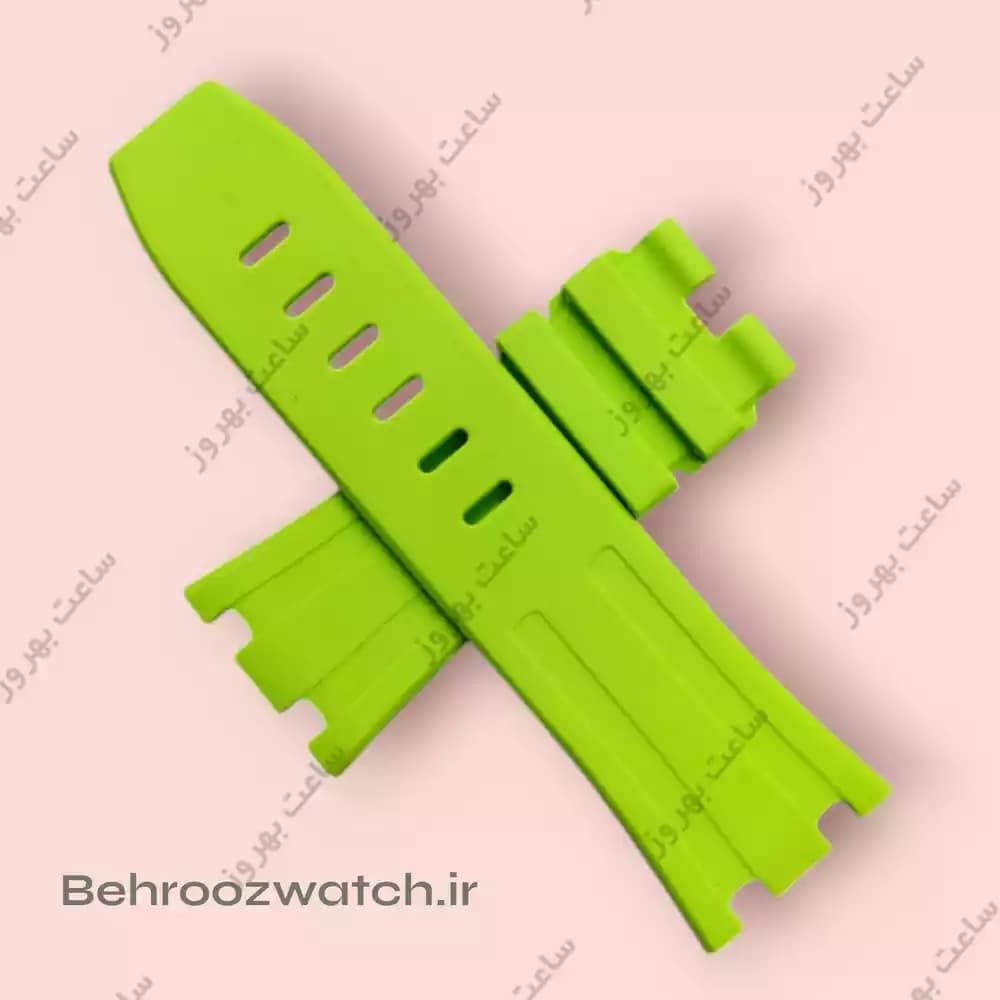 بند ساعت مچی مردانه اودمار پیگه (Audemars Piguet) رابر سبز با قفل سگکی — تصویر ۴