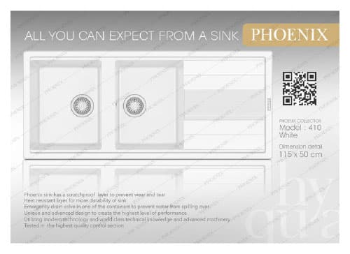 سینک گرانیتی فونیکس (phoenix) مدل 410 — تصویر ۴