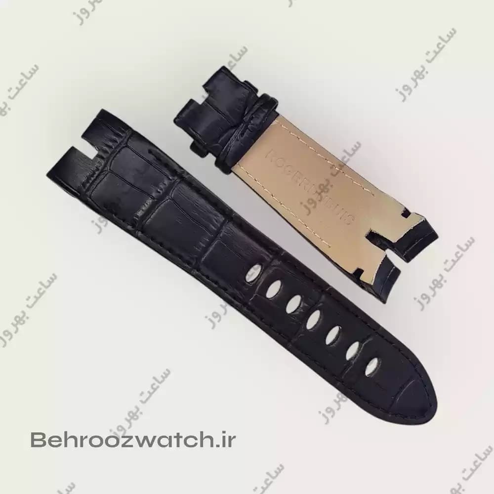 بند چرم طبیعی مشکی ساعت‌ Roger Dubuis — تصویر ۳