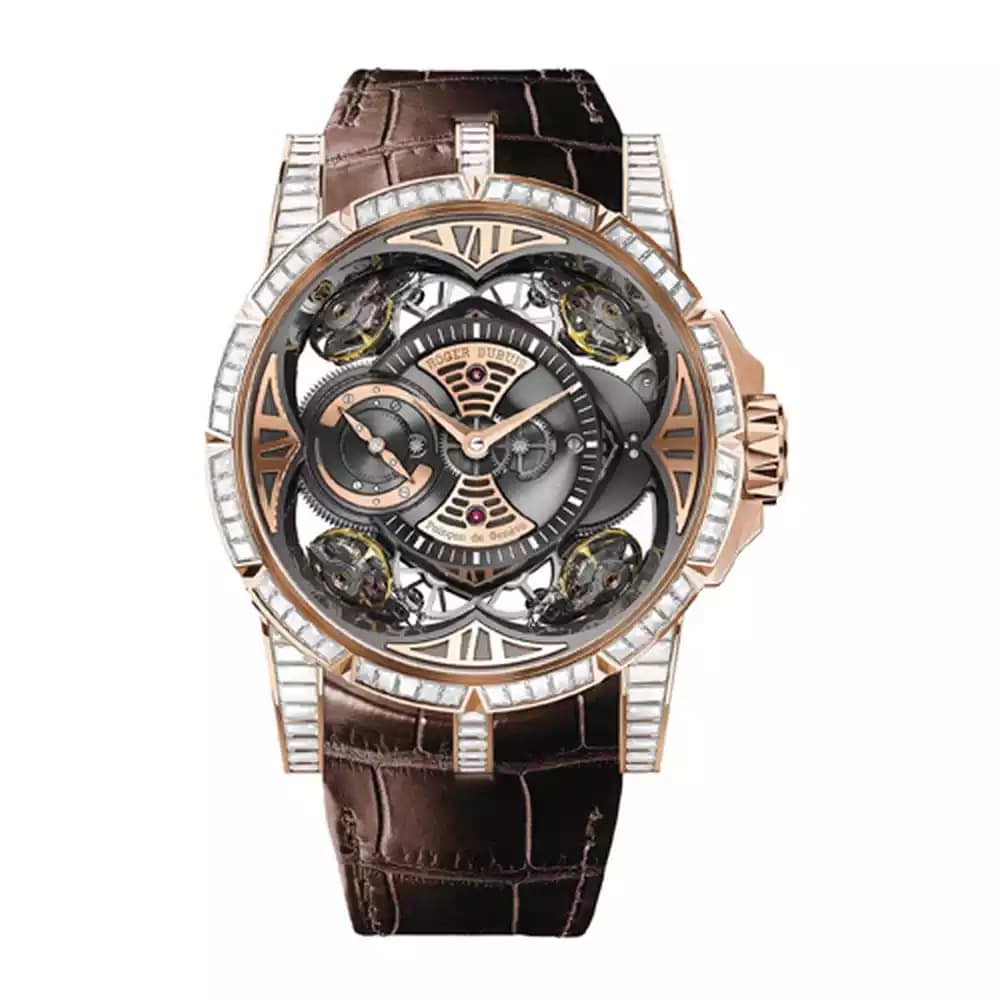 بند چرم طبیعی قهوه‌ای ساعت‌ Roger Dubuis — تصویر ۷