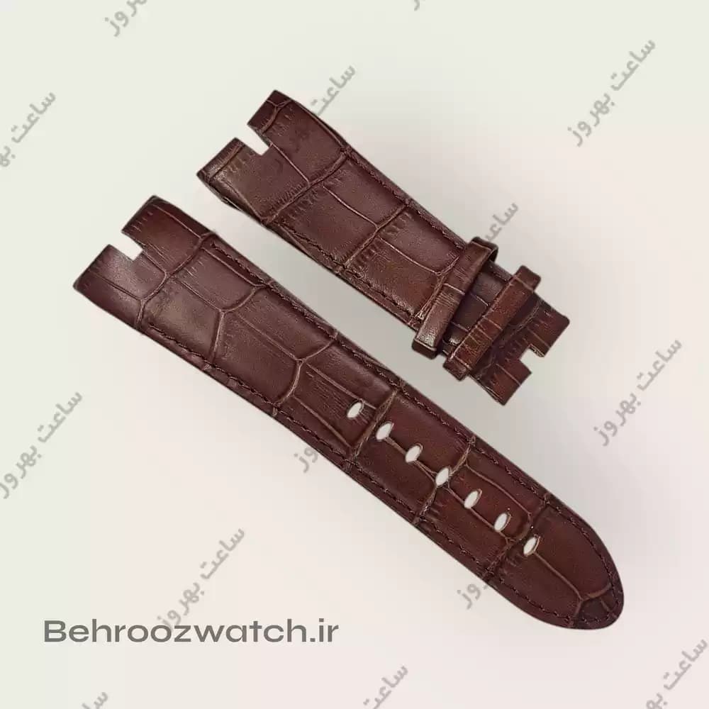 بند چرم طبیعی قهوه‌ای ساعت‌ Roger Dubuis