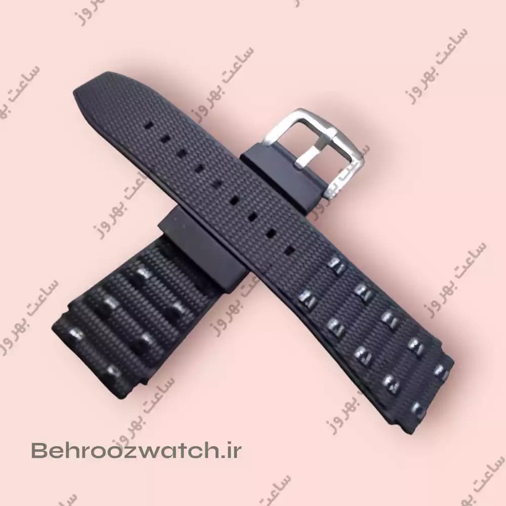 بند سیلیکونی مشکی سازگار با ساعت Breitling B01 Sports — تصویر ۲