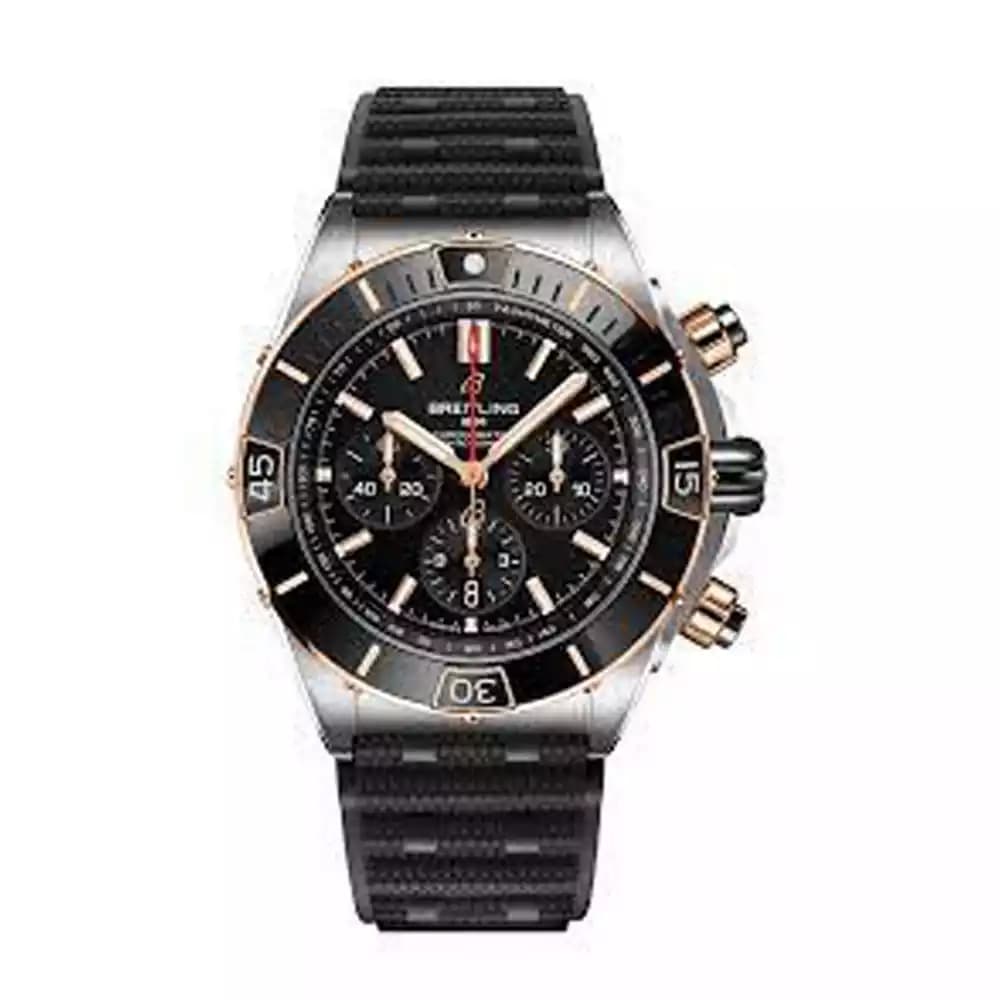 بند سیلیکونی مشکی سازگار با ساعت Breitling B01 Sports — تصویر ۶
