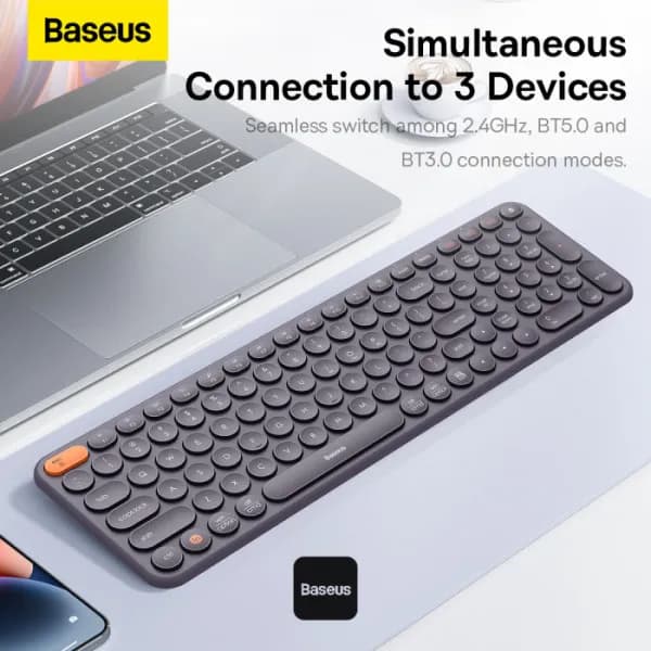 کیبورد بی سیم باسئوس مدل Baseus K01B Wireless Tri-Mode — تصویر ۴