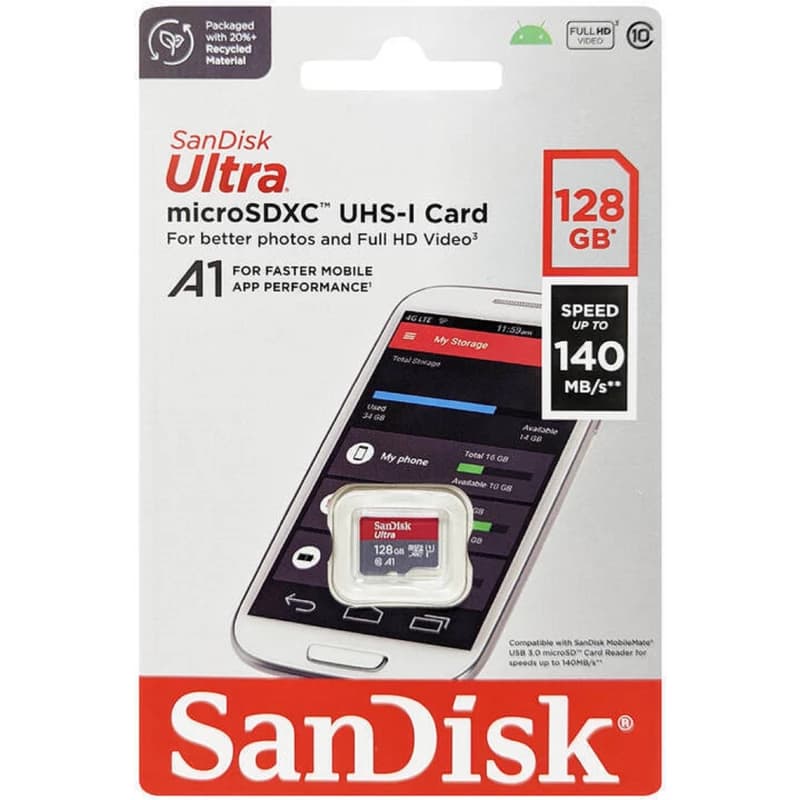 کارت حافظه SanDisk microSDXC Ultra A1 سن دیسک 128 گیگابایت UHS-I کلاس 10 سرعت 140MBps — تصویر ۸