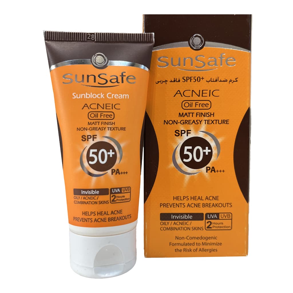 کرم ضد آفتاب سان سیف spf50 بژ طبیعی فاقدچربی