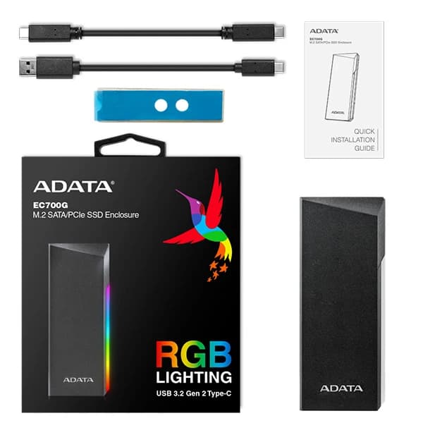 باکس اس اس دی ای دیتا ADATA EC700G PCIe/SATA SSD — تصویر ۶