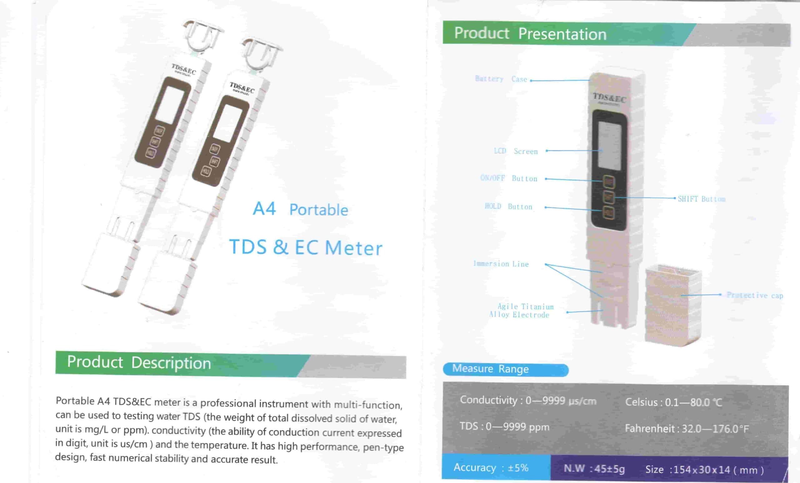 سختی سنج آب مدل TDS & EC — تصویر ۴